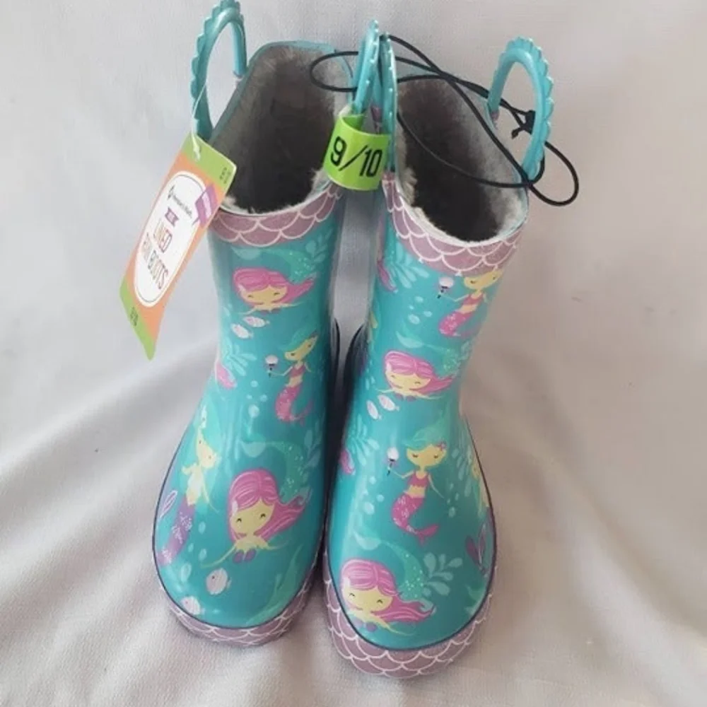 Nwt MERMAID lined Rain Boots - NEW with tags - Picture 1 of 5